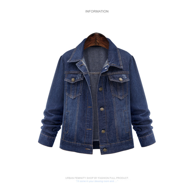 Palton scurt de femei din bumbac, culoare solidă, lungime 50–65 cm, mâneci lungi, guler rever