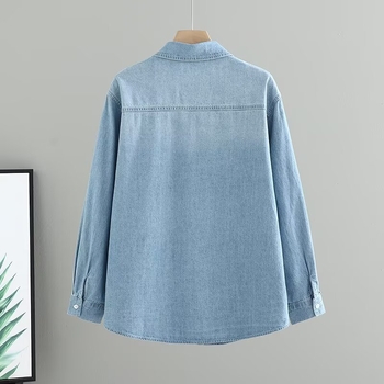 Kokvilnas krekls retro stilā, brīvā piegriezuma, garas piedurknes, 80–90% kokvilna