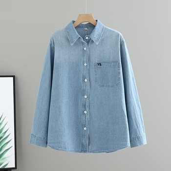 Kokvilnas krekls retro stilā, brīvā piegriezuma, garas piedurknes, 80–90% kokvilna