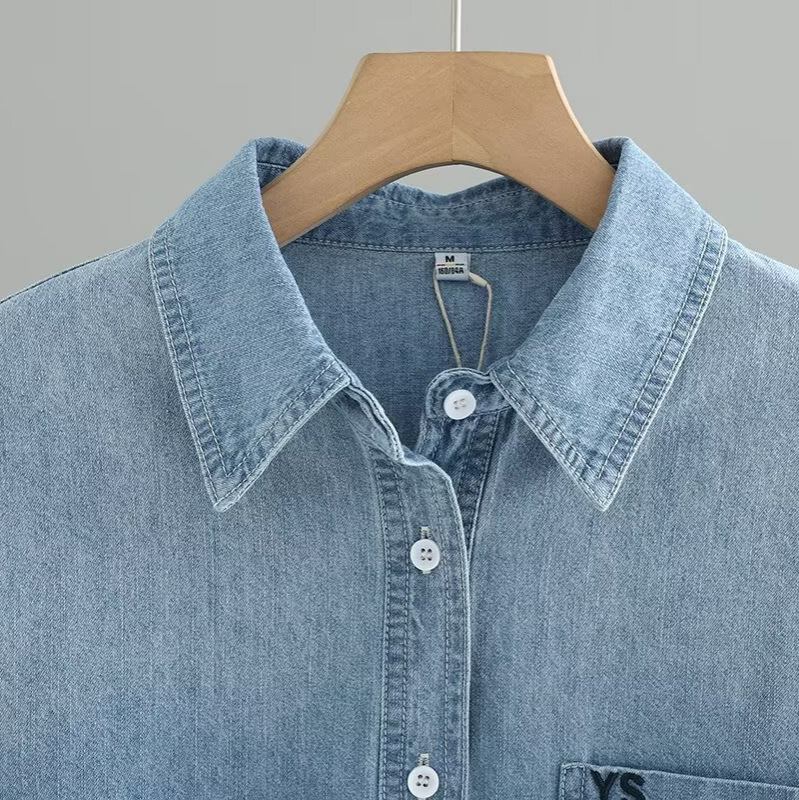 Kokvilnas krekls retro stilā, brīvā piegriezuma, garas piedurknes, 80–90% kokvilna