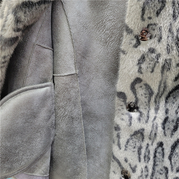 Puhati kaput s leopard printom od lažne kože, kapuljača, bez rukava, poliester tkanina, duljina 40–50 cm, euro-američki street stil