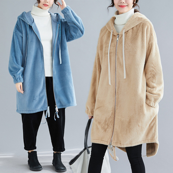Palton damă cu glugă, croială lejeră, culoare uni, fermoar, toamnă 2025