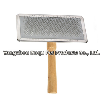 Suņu kopšanas ķemme ar koka rokturi un nerūsējoša tērauda zobiem – vaļīgu matu atšķetināšana un mezglu likvidēšana, Duoqu