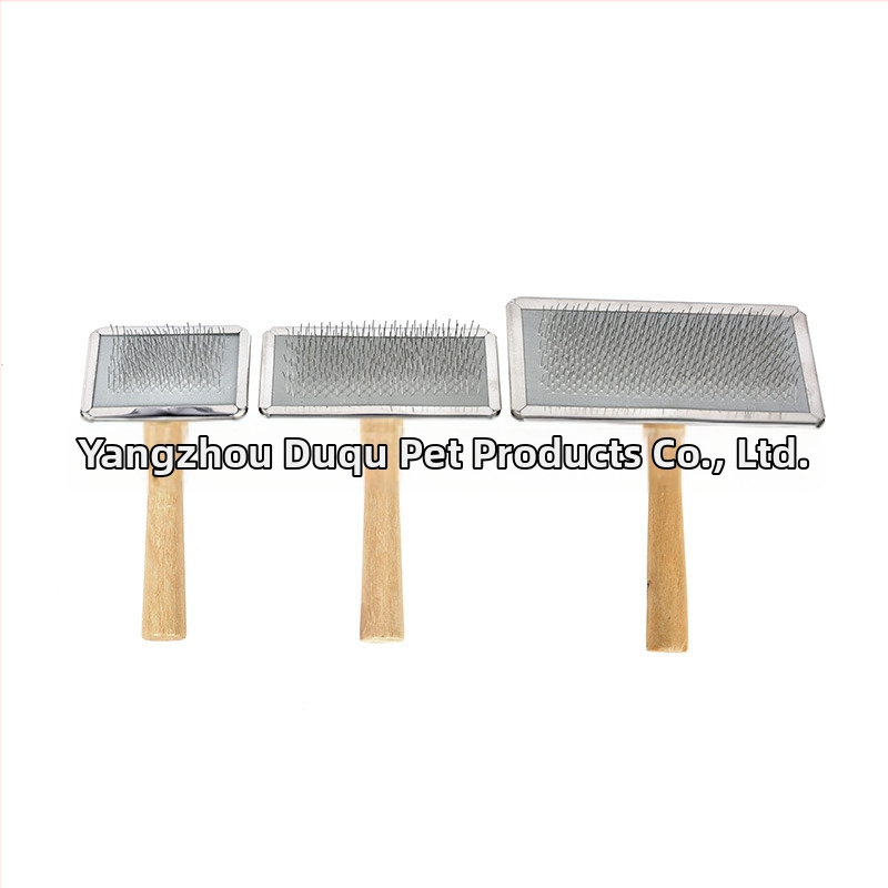 Šunų priežiūros šukos su medine rankena ir nerūdijančio plieno dantimis – išpainioti mazgus ir pašalinti laisvus plaukus, Duoqu