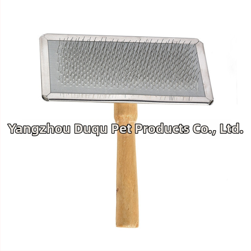 Šunų priežiūros šukos su medine rankena ir nerūdijančio plieno dantimis – išpainioti mazgus ir pašalinti laisvus plaukus, Duoqu