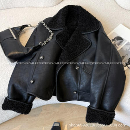 Palton cu blană în stil coreean pentru femei, mâneci lungi, poliester, toamnă 2025, brand Man Rongjiao