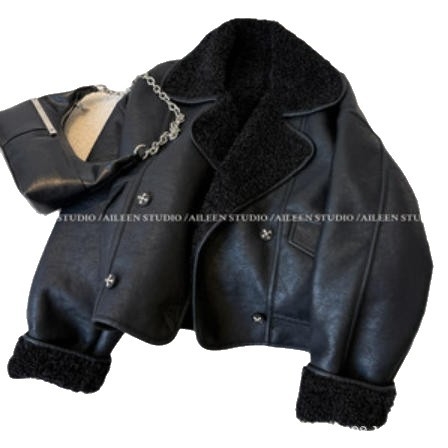 Palton cu blană în stil coreean pentru femei, mâneci lungi, poliester, toamnă 2025, brand Man Rongjiao