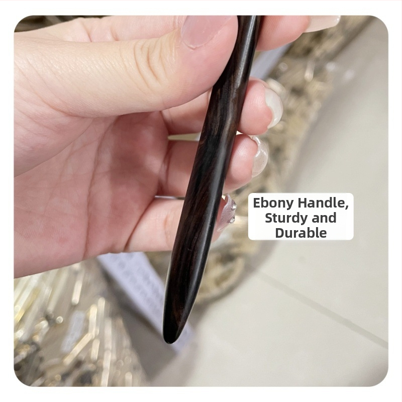 Slīpētā uzacu suka ar rakuna kažoku, ebona rokturis, garš kāts, vienreizējā iepakojuma