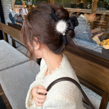 Аксесоар за коса – Shark Clip, ръчна изработка, плюш и фланел, Yayue, стил Fresh and Sweet