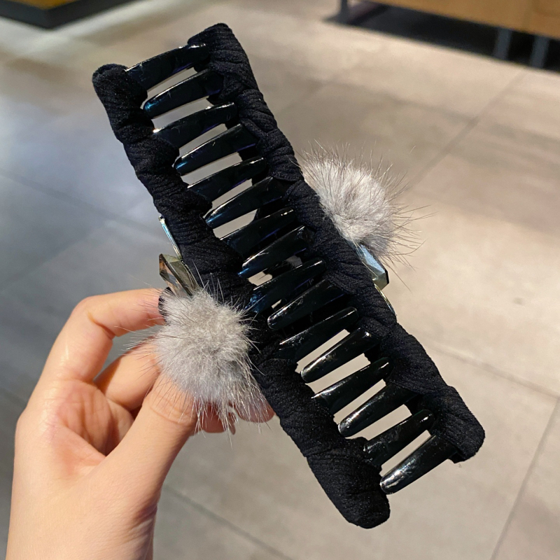 Аксесоар за коса – Shark Clip, ръчна изработка, плюш и фланел, Yayue, стил Fresh and Sweet