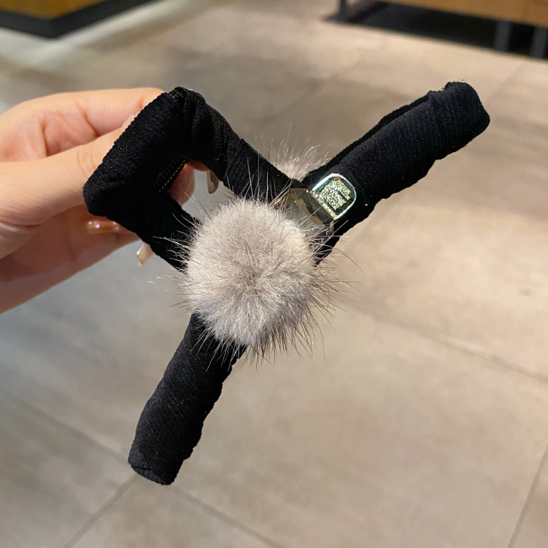 Аксесоар за коса – Shark Clip, ръчна изработка, плюш и фланел, Yayue, стил Fresh and Sweet