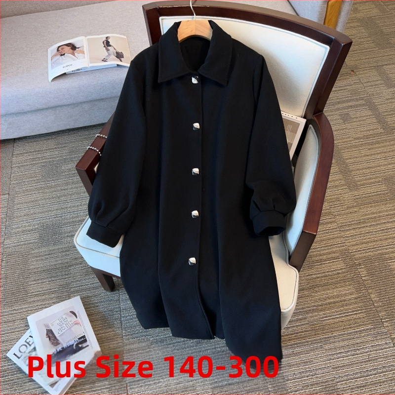 Sieviešu vilnas maisījuma mētelis, rudens–ziemas sezona, garš siluets, 80–100 cm garums, apkakle ar pogām, garas piedurknes, biroja stils