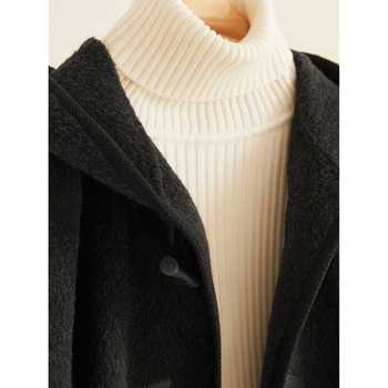 Sieviešu chenille kapucēta jaka ar brīvu piegriezumu, kažokādas apkakle, 3/4 garuma piedurknes, galvenais materiāls: elastāns, īss garums 40–50 cm, Ziemas 2025