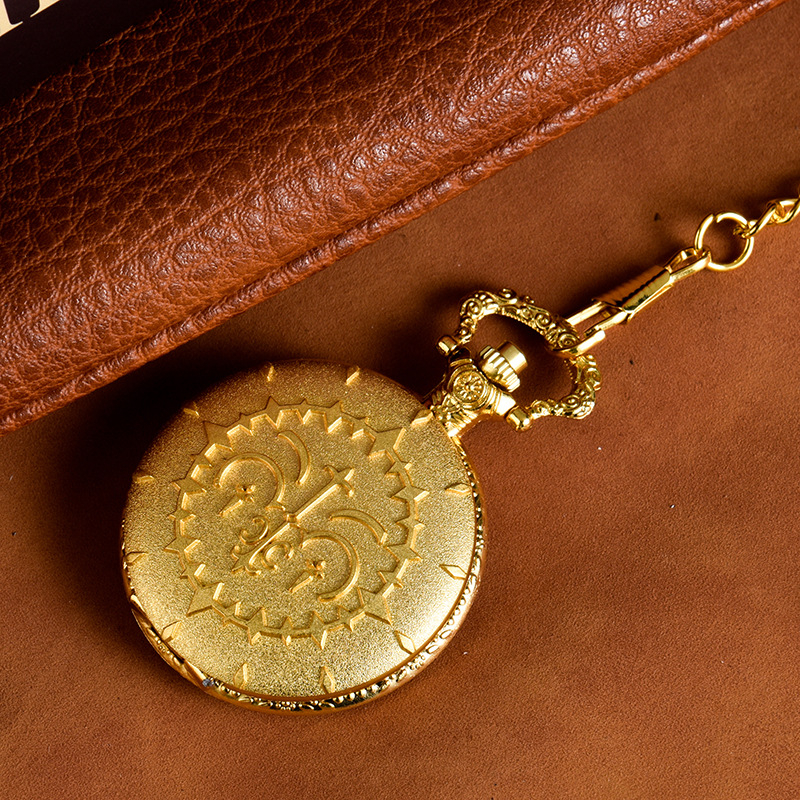 Ceas de buzunar quartz, carcasă din aliaj, cristal din plastic, afișaj analog cu cifre, mecanism 68