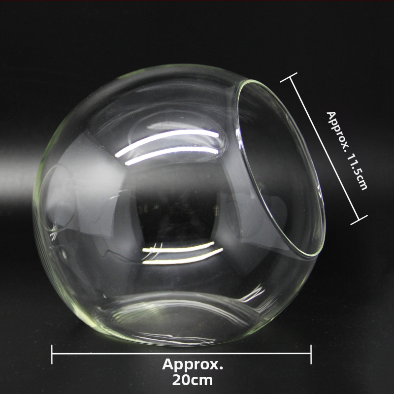 Mikro ainava stikla lodītē sukulentiem – vāze ar slīpi atvērumu, borosilikāta stikls