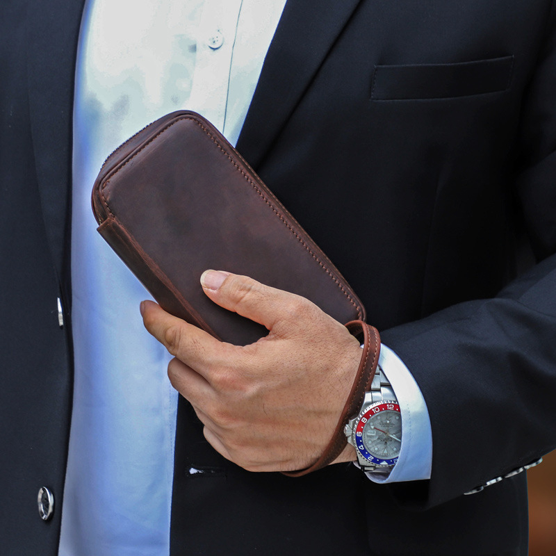 Vintage Crazy Horse odinės kišeninio laikrodžio dėžutė saugojimui, rankų darbo, dviejų dalių kelioninis rinkinys; Prekė: CONTACTS FAMILY; Pakuotė: 1 vnt; Spausdintas logotipas: Taip; Personalizavimas: Taip; Licencijuota privatų etiketė: Taip