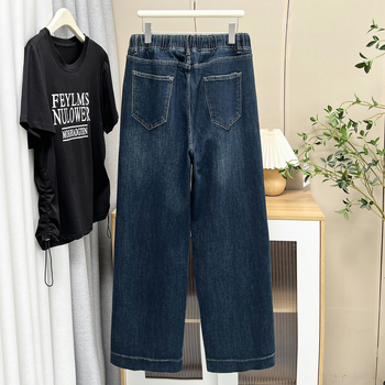 Kokvilnas taisnas sieviešu bikses ar elastīgu jostu un auklu, garums līdz grīdai, mikroelastīgas