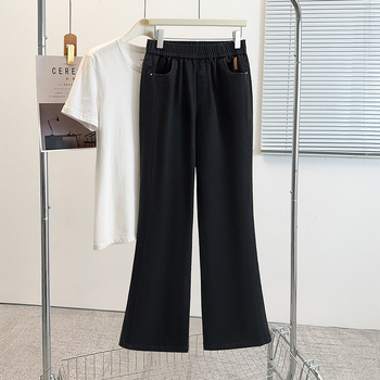 Džinsu bikses ar spandeksu, augsta vidukļa, elastīgas, nedaudz platām kājām, pavasaris 2025