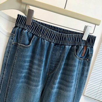 Džinsu bikses ar spandeksu, augsta vidukļa, elastīgas, nedaudz platām kājām, pavasaris 2025