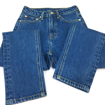 Traperice od denima, ravnog kroja, visoki struk, Slim Fit, 100% pamuk