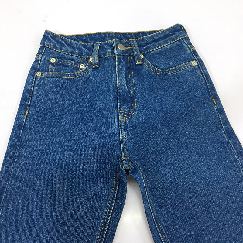 Traperice od denima, ravnog kroja, visoki struk, Slim Fit, 100% pamuk