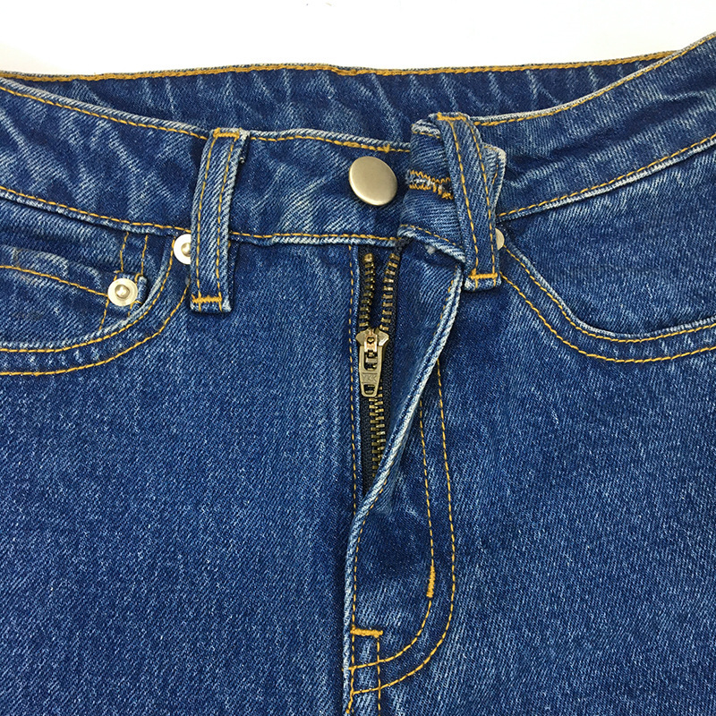 Traperice od denima, ravnog kroja, visoki struk, Slim Fit, 100% pamuk