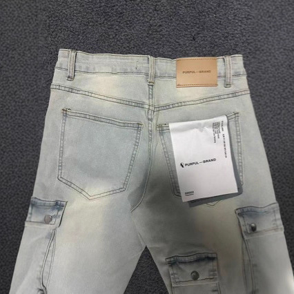 Ανδρικά τζίν σε ιαπωνικού στυλ εργασίας, ίσια γραμμή με ελαφρά φαρδύ τελείωμα, πολλαπλές τσέπες, 95% βαμβάκι, φερμουάρ