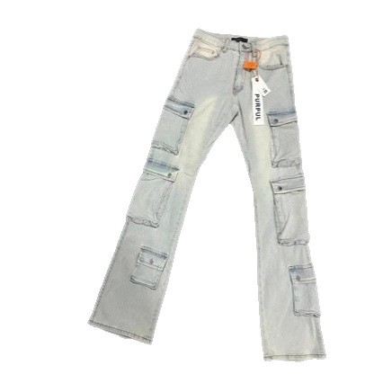 Ανδρικά τζίν σε ιαπωνικού στυλ εργασίας, ίσια γραμμή με ελαφρά φαρδύ τελείωμα, πολλαπλές τσέπες, 95% βαμβάκι, φερμουάρ