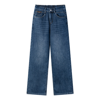 Džinsa taisnas bikses ar fleece odere ziemai 2025, augsta elastība, regulējams josta, bez gludināšanas