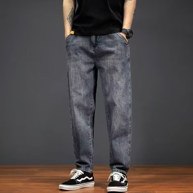 Τζιν με χαλαρή εφαρμογή και ευθεία γραμμή, μεσαία μέση, φερμουάρ, ύφασμα Modal