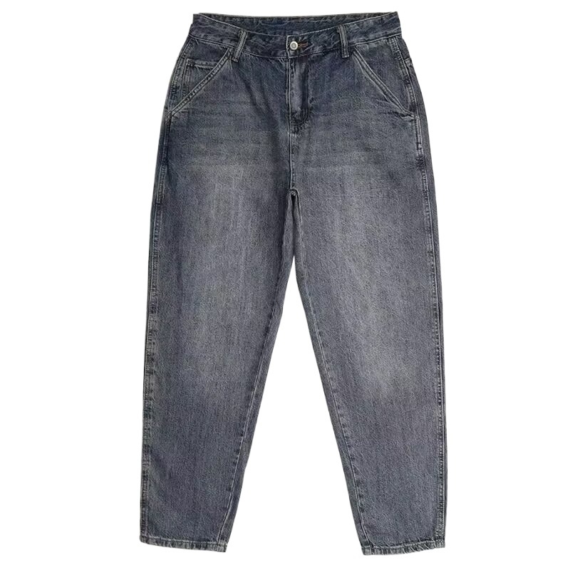 Τζιν με χαλαρή εφαρμογή και ευθεία γραμμή, μεσαία μέση, φερμουάρ, ύφασμα Modal
