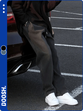 Τζιν με μοτίβο αστέρων στον ουρανό, χαλαρή ίσια γραμμή, μέση με φερμουάρ, βαμβακερό ντένιμ 50%, μικροελαστικότητα