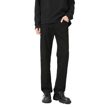 Ανδρικά τζιν από ντένιμ: μεσαία μέση, ελαστικό, ίσια γραμμή, φερμουάρ, καθημερινή χρήση