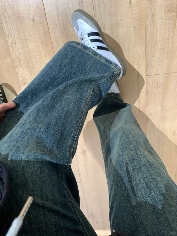 Ženske hlače od denima visokog struka, široke nogavice, denim s elastanom, 3D krojenje, japansko-korejski casual stil