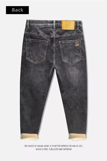 Τζιν από βαμβακερό ντένιμ, ίσια γραμμή, μεσαία μέση, φερμουάρ, μήκος εννιά σημείων, καθημερινή άνοιξη