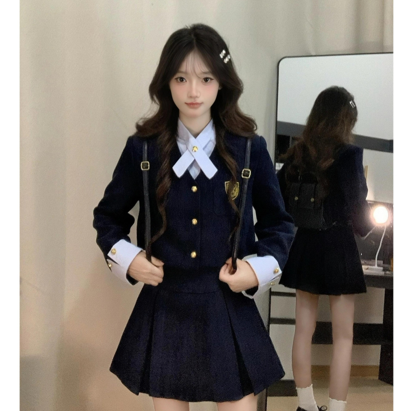 Set damă: rochie imprimată și top pentru toamnă–iarna, top în stil cămașă, mâneci lungi, fără guler, material poliester, stil elegant pentru muncă, toamna 2025