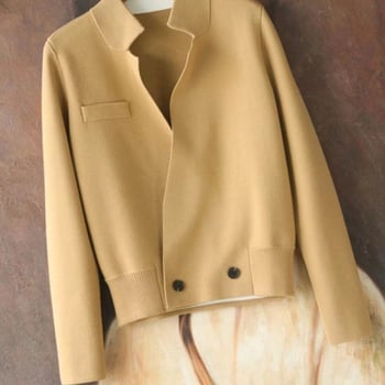 Costum de două piese cu fustă pentru femei – amestec bumbac-viscose, fustă lungă, mâneci lungi, fără călcare, toamnă 2023, stil casual