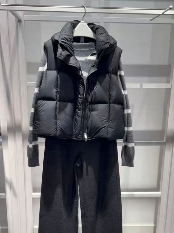 Ženski bez rukava down vest – punilo: patka perjem, vanjski materijal: poliester, zatvarač, opušteni kroj, zima 2025