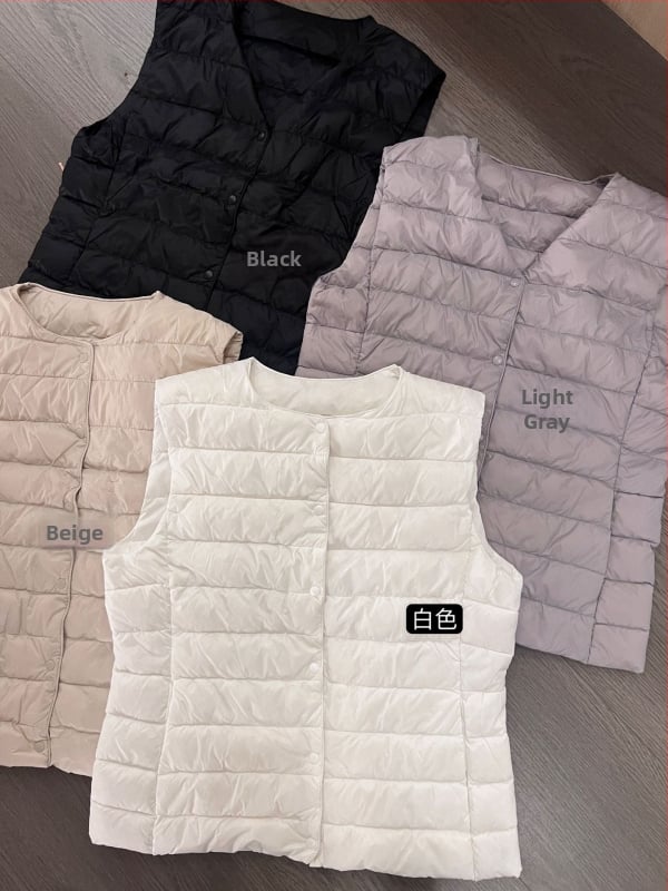 Γιλέκο με πάπια πούπουλα, επένδυση με πούπουλα, V‑λαιμόκοψη, πολυεστερική ύφανση, περιεκτικότητα βασικού υφάσματος πάνω από 95%, στυλ: βασικό αστικό