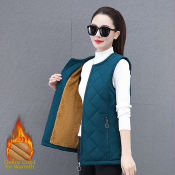 Γυναικείο γιλέκο με επένδυση φλίς, στρογγυλός λαιμός, εξωτερικό ύφασμα πολυεστέρα, 95%+ περιεκτικότητα σε πολυεστέρα, άνοιξη 2025