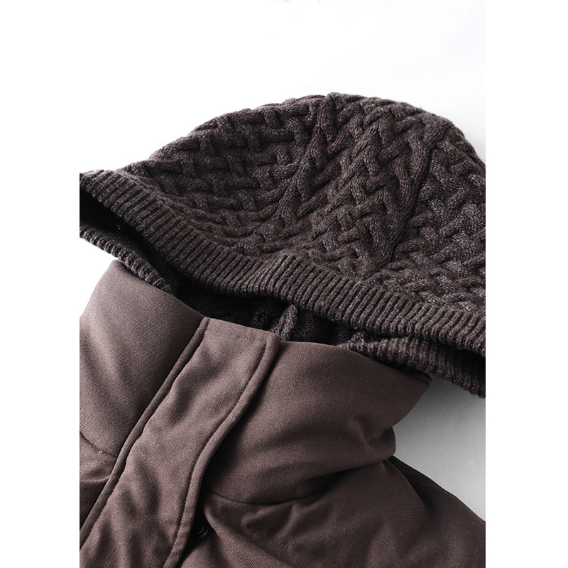 Vestă de damă cu glugă, fără mâneci, din lână, umplutură puf de rață 86–90%, lungime regulată 50–65 cm, iarnă 2025, stil urban elegant