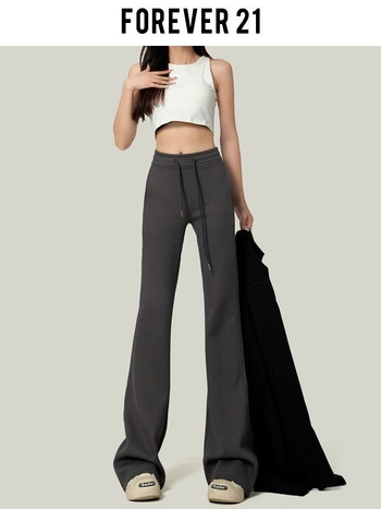 Ženske hlače od pamuka-elastana, mikro- flare kroj, visokim strukom, dugačke do poda, casual stil, proljeće 2025