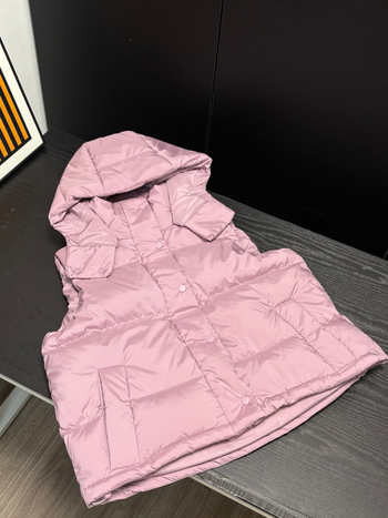 Γυναικείο γιλέκο με κουκούλα από πάπια пух, κοντό μήκος, φερμουάρ, πολυεστέρας, χαλαρή γραμμή, χειμερινή σεζόν 2025