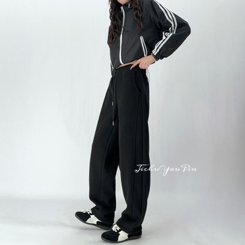 Ženske Banana pants hlače od pamuka i poliestera, unutarnji fleece podstava, visokim strukom, širokog kroja, debele za zimu