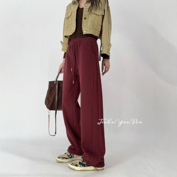 Ženske Banana pants hlače od pamuka i poliestera, unutarnji fleece podstava, visokim strukom, širokog kroja, debele za zimu