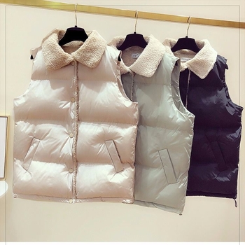 Γυναικείο γιλέκο patchwork από συνθετικό shearling με πολυεστέρα, χωρίς μανίκια, πέτο, κούμπωμα με ένα κουμπί, φαρδιά γραμμή