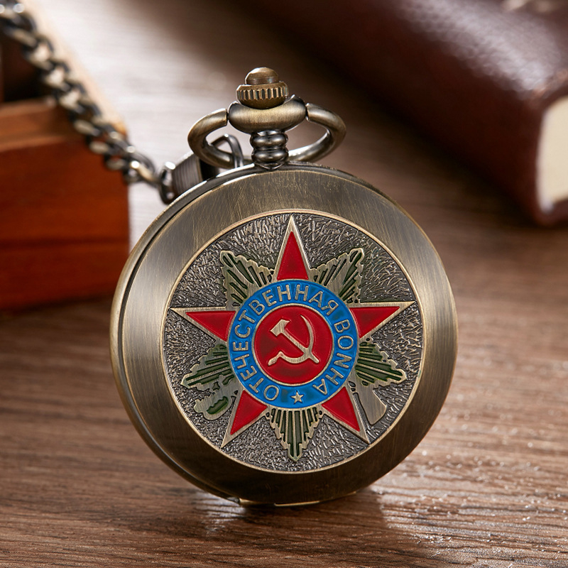 Retro kišeninis laikrodis su Dandong judėjimu, pusautomatinis mechaninis, pasaulio laikas, lydinio korpusas