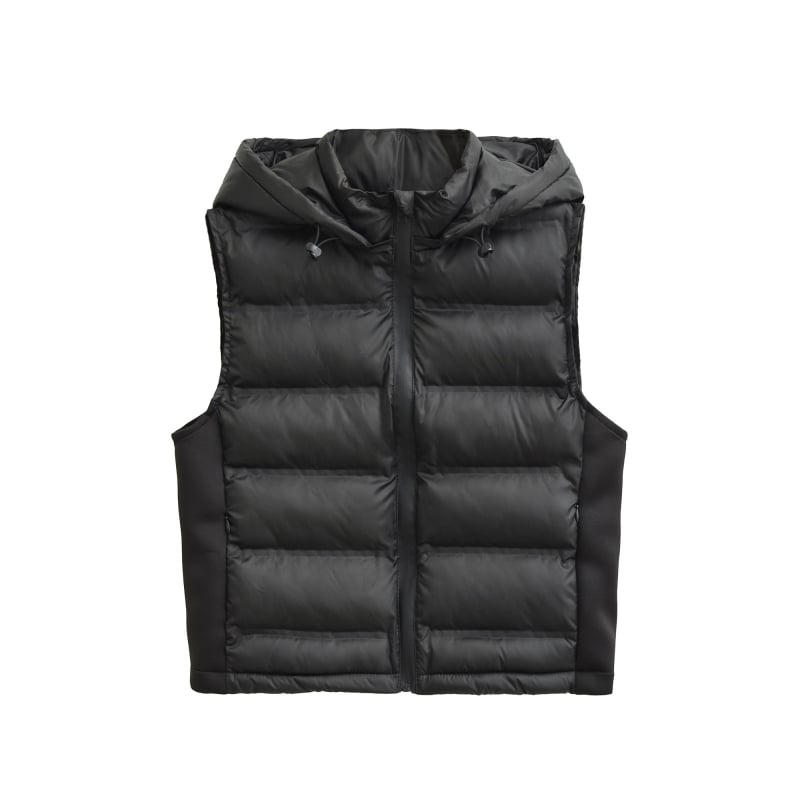 Γυναικείο γιλέκο από πολυεστέρα-βαμβάκι, με κουκούλα, χωρίς μανίκια, υψηλός forκά, αντίθεση χρωμάτων