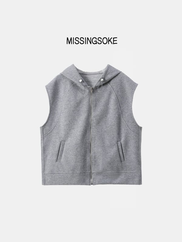 Γυναικείο γιλέκο με κουκούλα και φερμουάρ – χαλαρή καθημερινή ζalphaκετα, βαμβακο–πολυεστερική σύνθεση (50–70% βαμβάκι, 30–50% πολυεστέρας), σταθερός γιακά, φθινοπωρινή έκδοση 2025