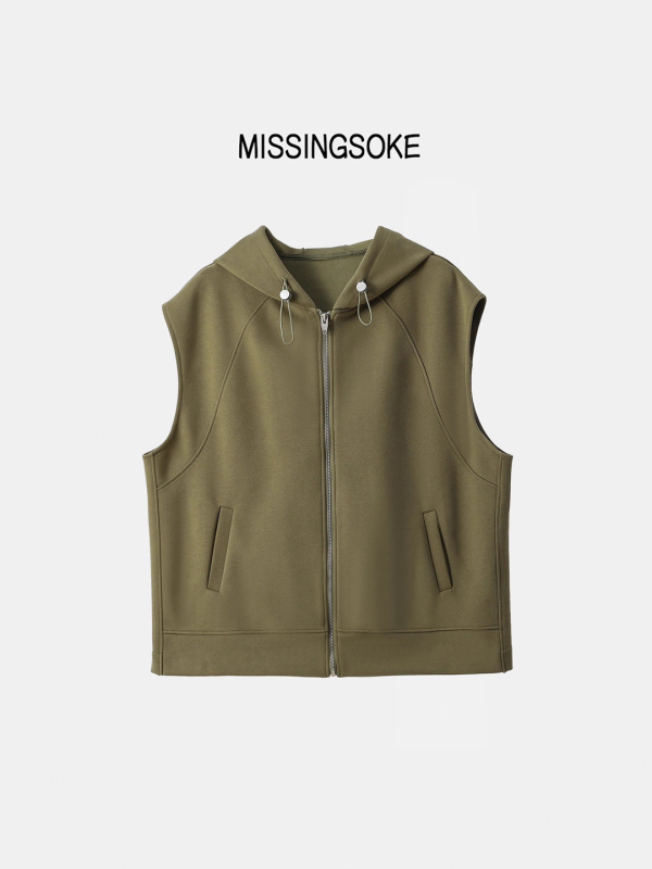 Γυναικείο γιλέκο με κουκούλα και φερμουάρ – χαλαρή καθημερινή ζalphaκετα, βαμβακο–πολυεστερική σύνθεση (50–70% βαμβάκι, 30–50% πολυεστέρας), σταθερός γιακά, φθινοπωρινή έκδοση 2025